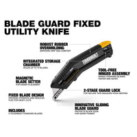 ToughBuilt Fixed Blade Knife + Sliding Guard