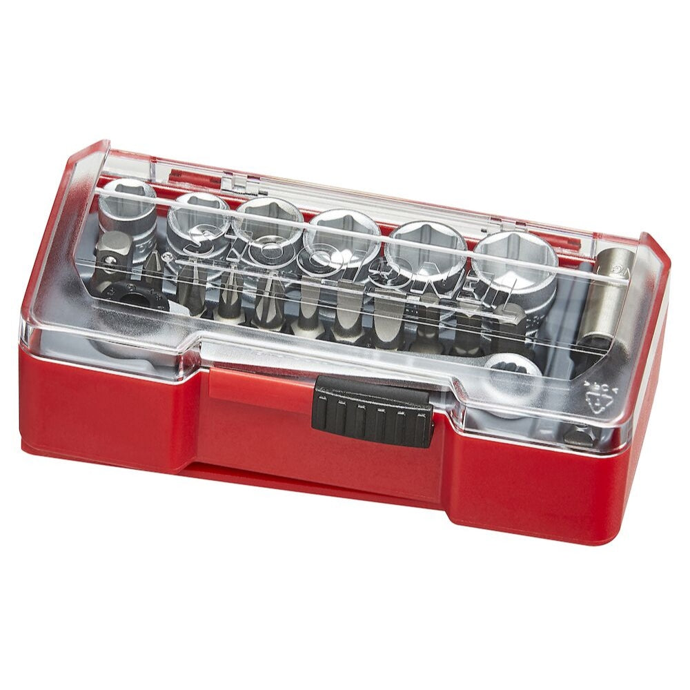 Teng Tools 1/4" Socket Set 6 pt With Belt Clip 19 Pieces