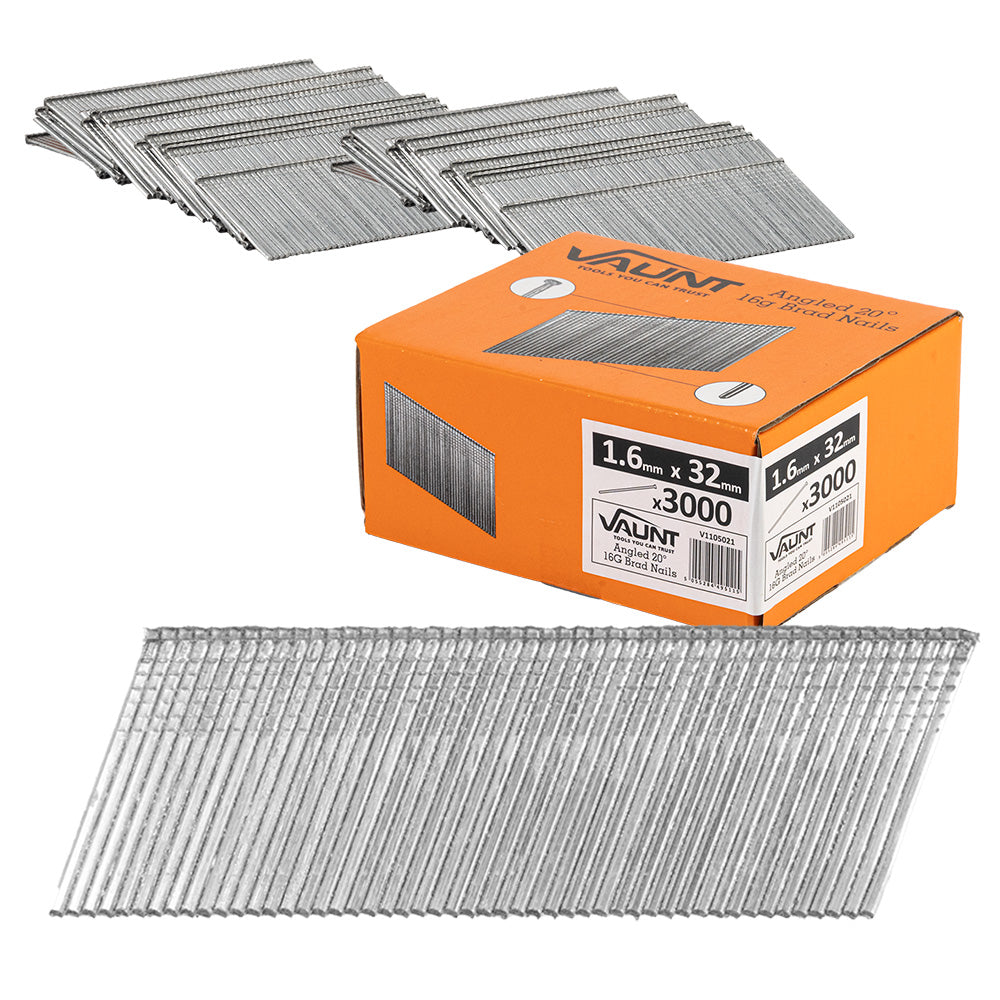 Vaunt 32mm 16g 20° Angled Brad Nails - Pack of 3000