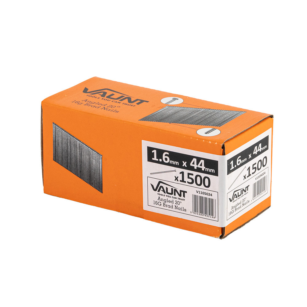 Vaunt 44mm 16g 20° Angled Brad Nails - Pack of 1500