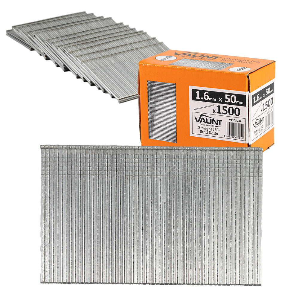Vaunt 50mm 16g Straight Brad Nails - Pack of 1500