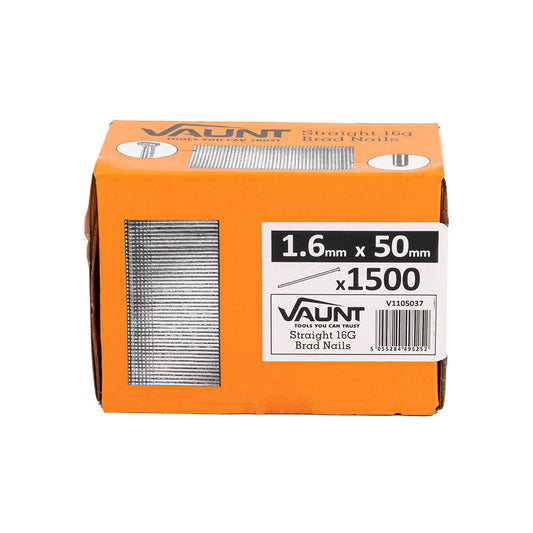 Vaunt 50mm 16g Straight Brad Nails - Pack of 1500