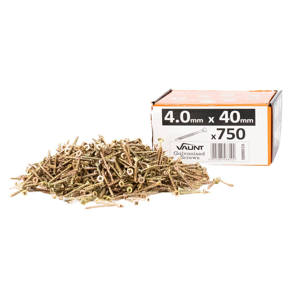 Vaunt 4.0mm x 40mm Multi-Purpose Wood Screws - Box of 750