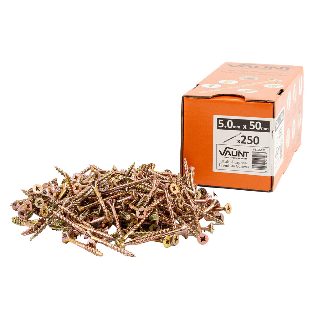 Vaunt 5.0mm x 50mm Multi-Purpose Wood Screws - Box of 250