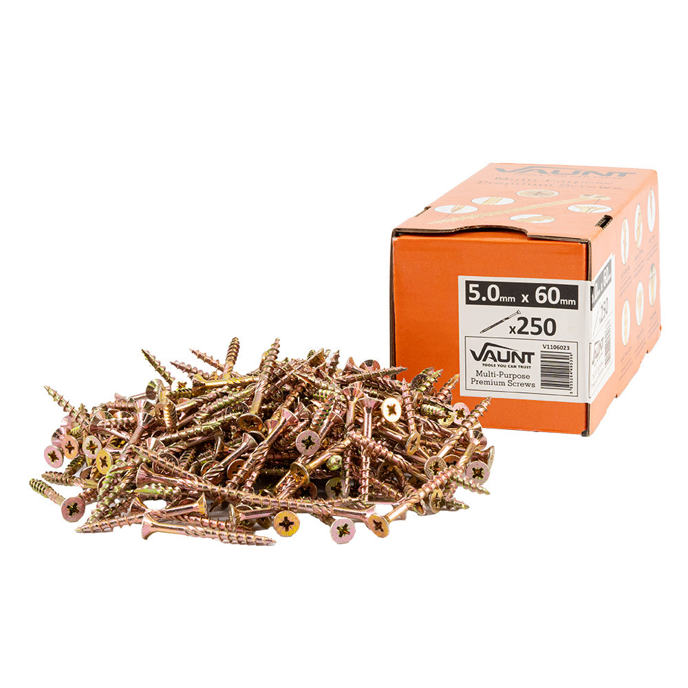 Vaunt 5.0mm x 60mm Multi-Purpose Wood Screws - Box of 250