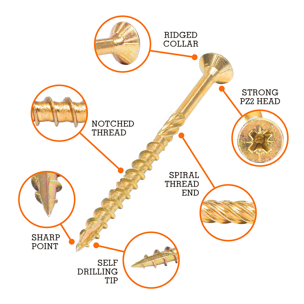 Vaunt 5.0mm x 70mm Multi-Purpose Wood Screws - Box of 100
