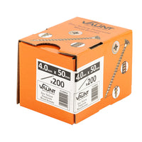 Vaunt 4.0 x 50mm Woodscrew Zinc Yellow Passivated - Box of 200