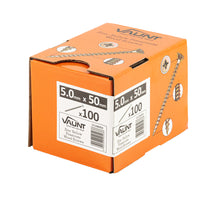 Vaunt 5.0 x 50mm Woodscrew Zinc Yellow Passivated - Box of 100