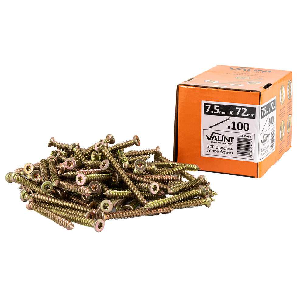 Vaunt 7.5 x 72mm Concrete Frame Screws - Box of 100