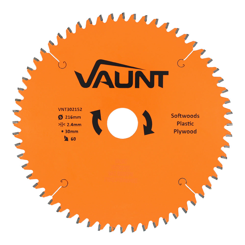 Vaunt 216mm x 30mm 60T TCT Circular Saw Blade
