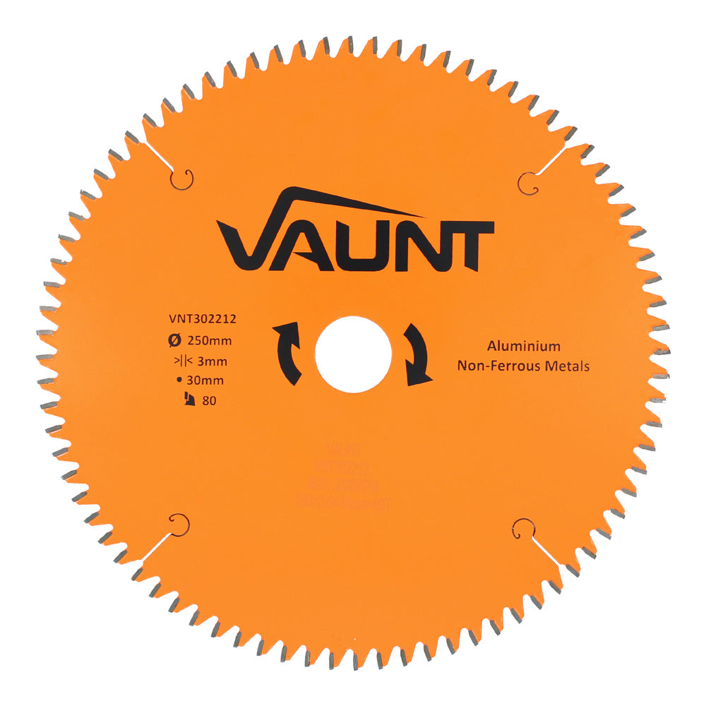 Vaunt 250mm x 30mm 80T TCT Circular Saw Blade for Aluminium Cutting