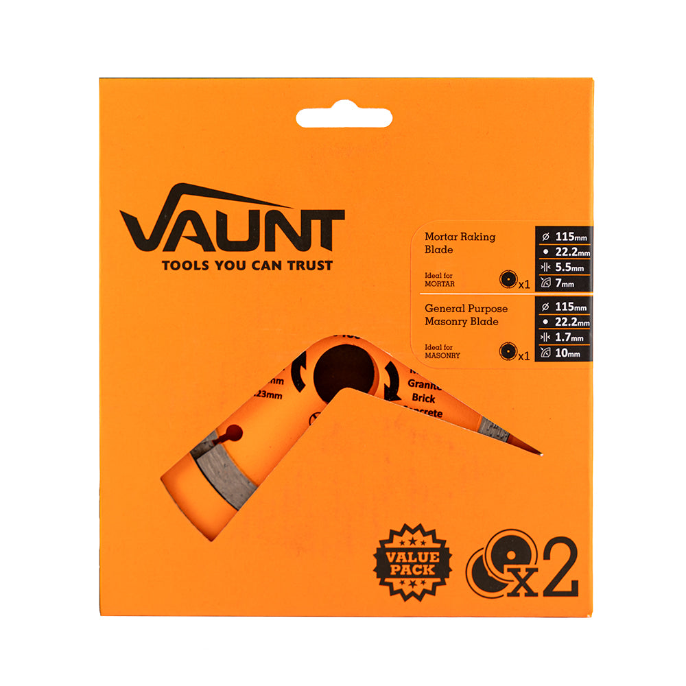 Vaunt 115mm Mortar Raking & 115mm General Purpose Blade Set