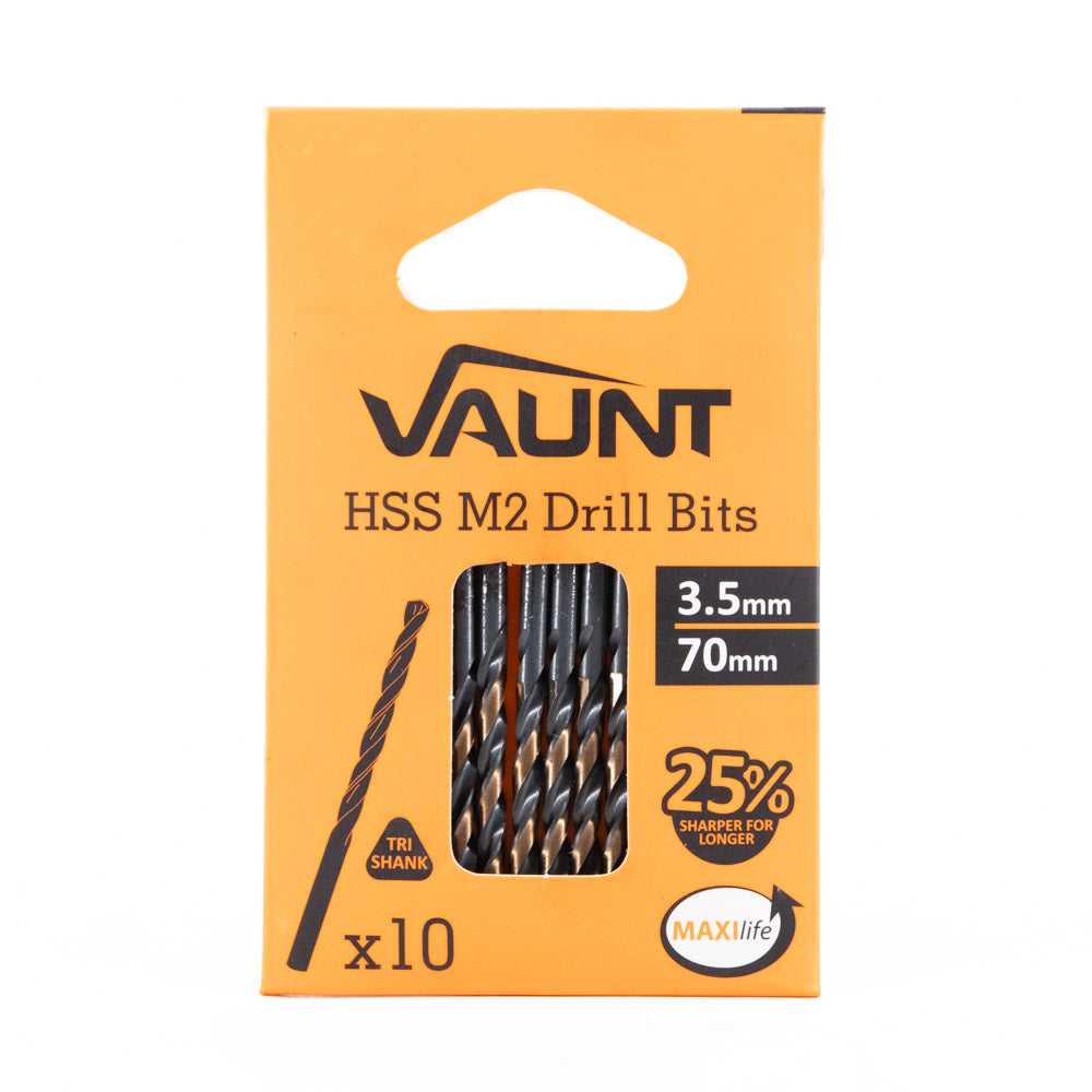 Vaunt 3.5mm x 70mm HSS M2 Turbo Drill Bits - Pack of 10