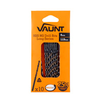 Vaunt 4.0mm x 119mm HSS M2 Long Turbo Drill Bits - Pack of 10