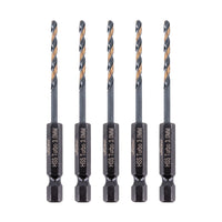 Vaunt 3.0mm x 81mm 1/4'' Hex Shank HSS M2 Turbo Drill Bits - Pack of 5