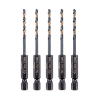 Vaunt 3.5mm x 93mm 1/4'' Hex Shank HSS M2 Turbo Drill Bits - Pack of 5