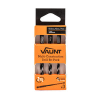 Vaunt 3 Piece Multi-Construction Drill Bit Set (5.5mm, 6.0mm, 7.0mm)