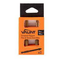 Vaunt 6.0mm × 70mm Tile & Glass Cross Tip Drill Bits - Pack of 2