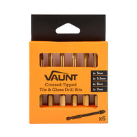Vaunt 6 Piece Tile & Glass Cross Tip Drill Bit Set