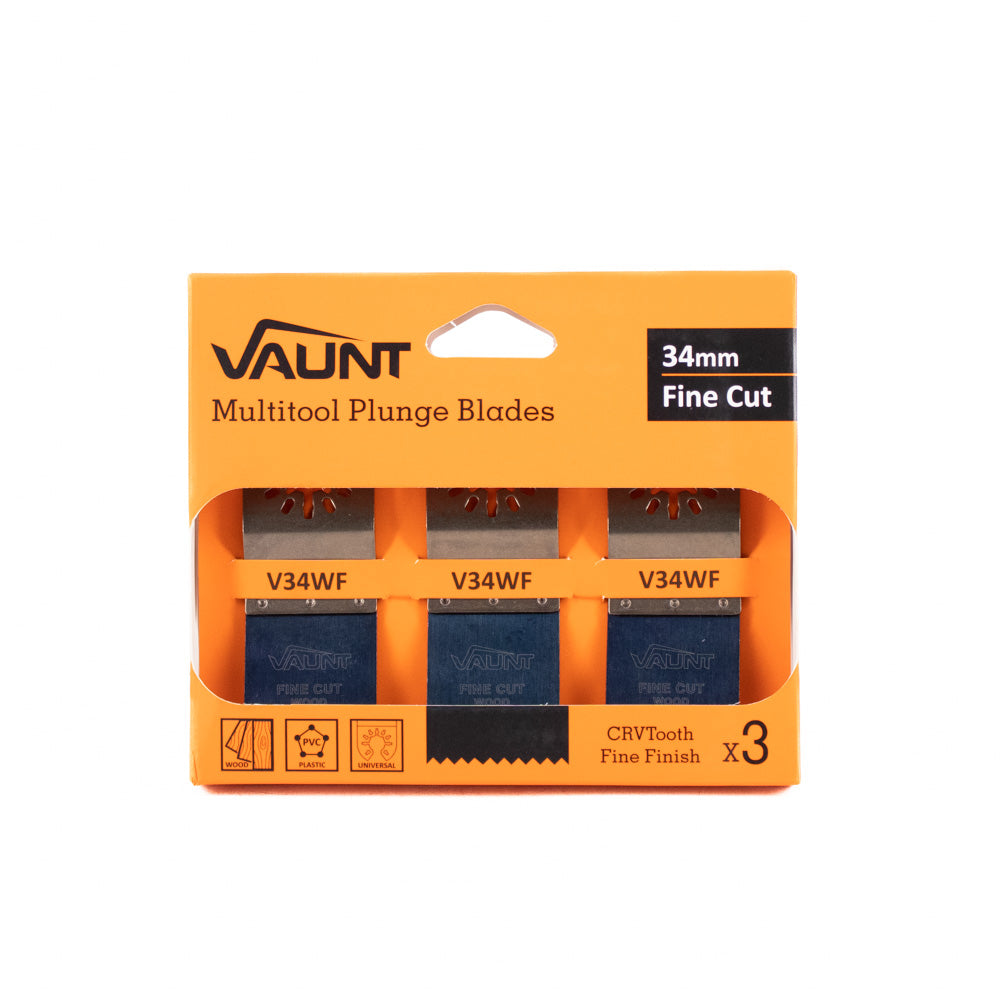Vaunt Premium 34mm Fine Finish Multi Tool Blade - Pack of 3
