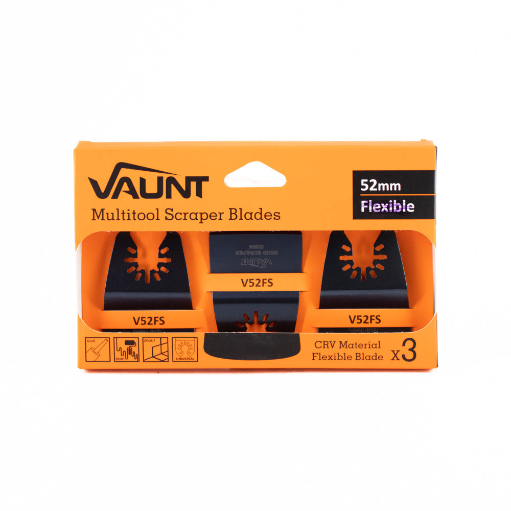 Vaunt Premium 50mm Multi Tool Heavy Duty Scraper Blade  -  Pack of 3
