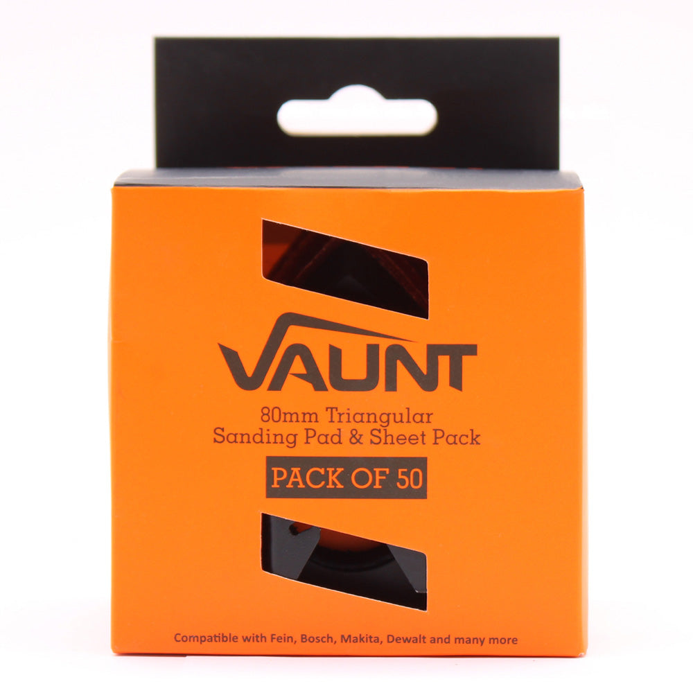 Vaunt Triangular Sanding Pad For Multi Tool Plus Mixed Sheets - 51 Pieces