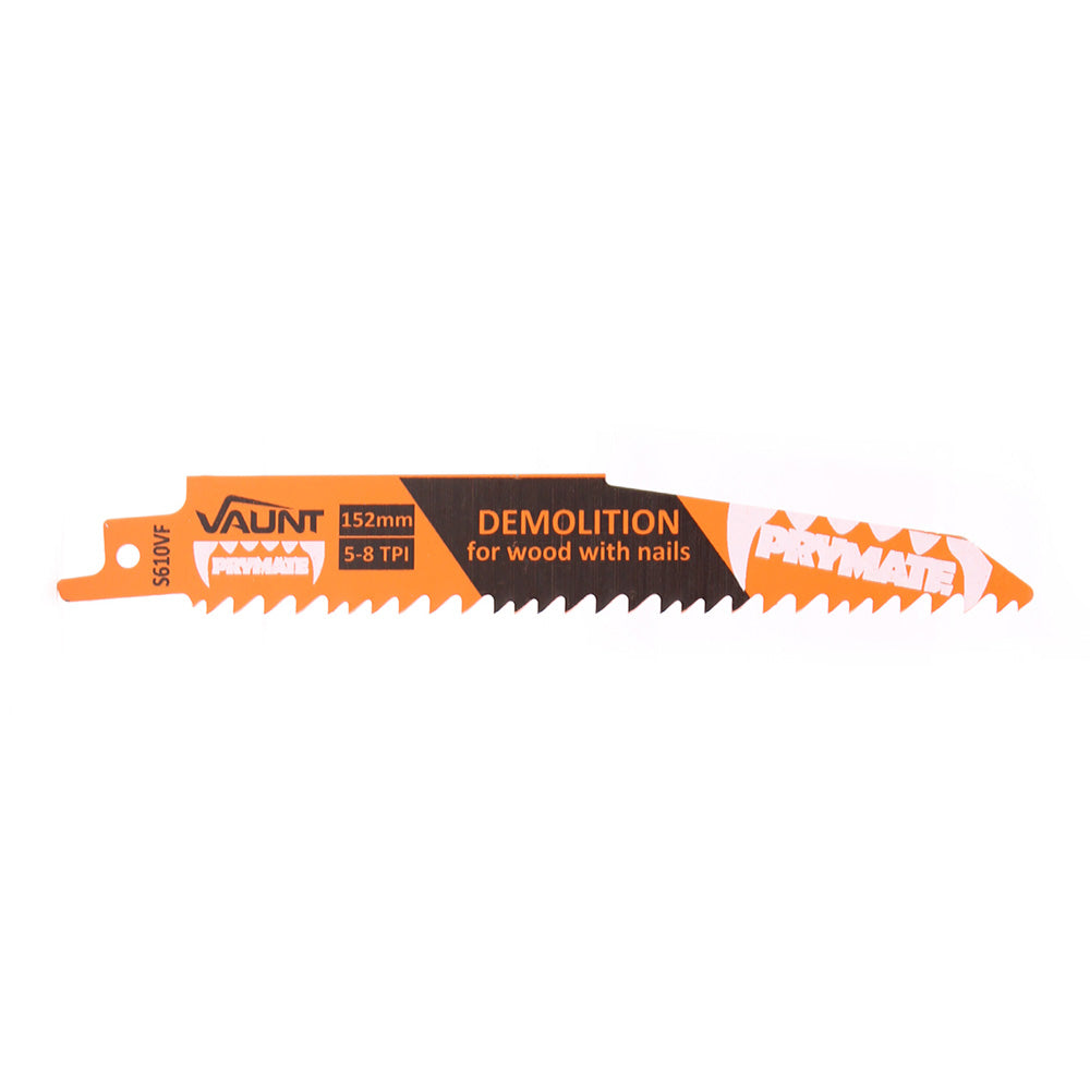 Vaunt 150mm Demolition Reciprocating Saw Blades For Wood & Metal (S610VF) – Pack of 3