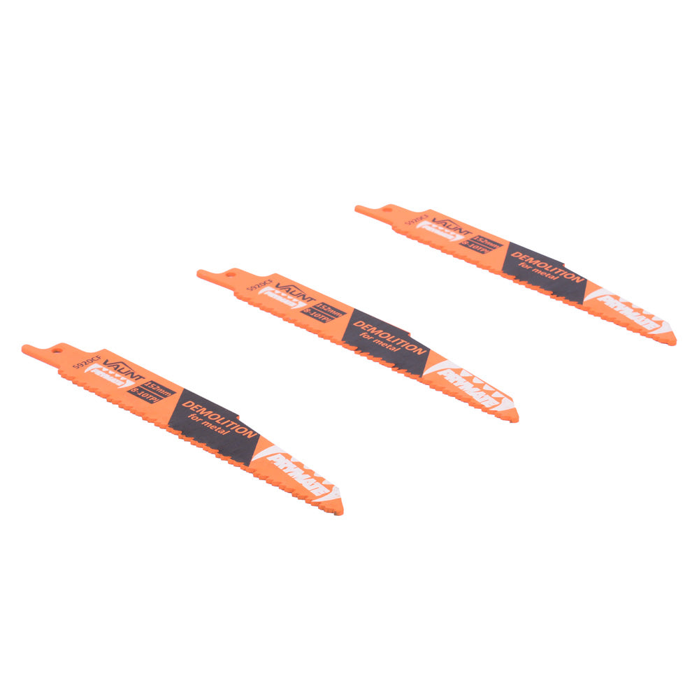 Vaunt 152mm Demolition Reciprocating Saw Blades For Metal (S920CF) - Pack of 3
