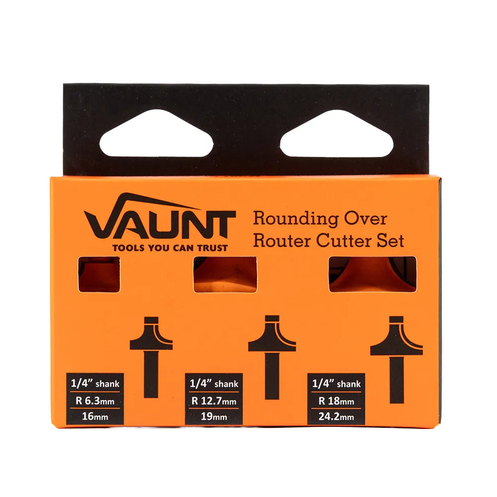 Vaunt 3 Piece Router Cutter 1/4" Shank Set