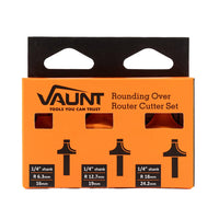 Vaunt 3 Piece Router Cutter 1/4" Shank Set