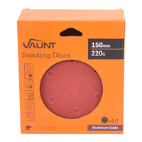 Vaunt 150mm 220 Grit Sanding Discs - Pack of 50