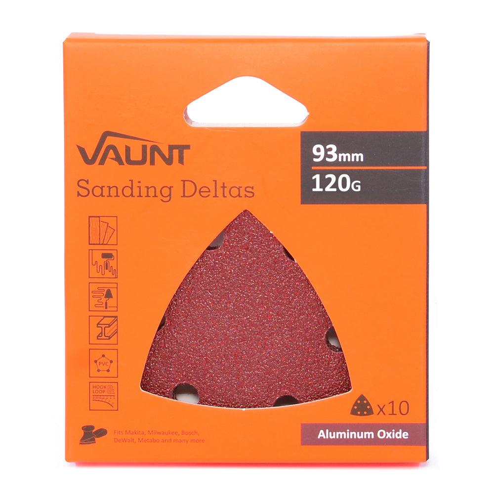 Vaunt 93mm 120 Grit Delta Sanding Sheets - Pack of 10