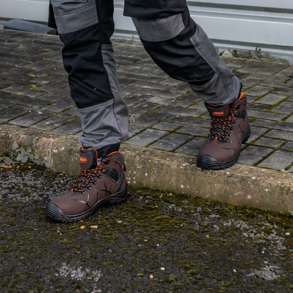 Vaunt Berlin Safety Boots - Brown Size 9