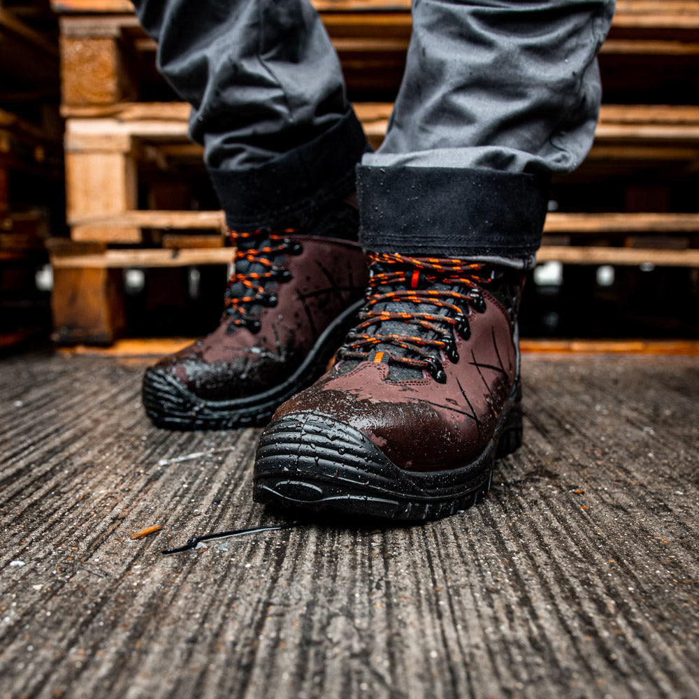 Vaunt Berlin Safety Boots - Brown Size 9
