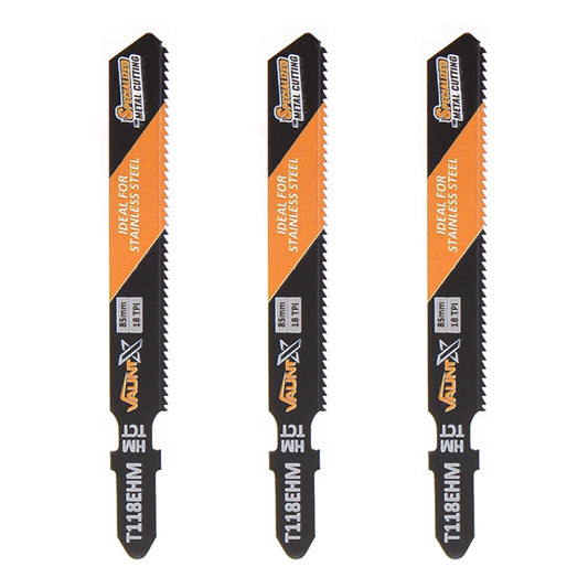 Vaunt X TCT Stainless Steel (INOX) Cutting (T118EHM) Jigsaw Blades - Pack of 3