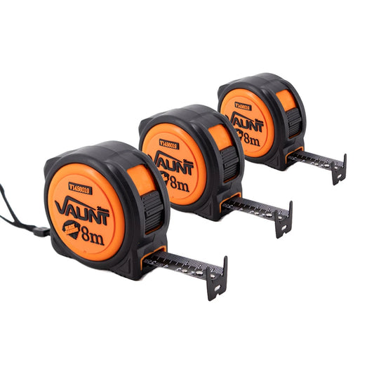 Vaunt Premium 8m Metric Heavy Duty Tape Measure (Pack of 3)