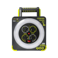 Masterplug ProXT 4 Socket LED Worklight Extension Reel 5m Cable