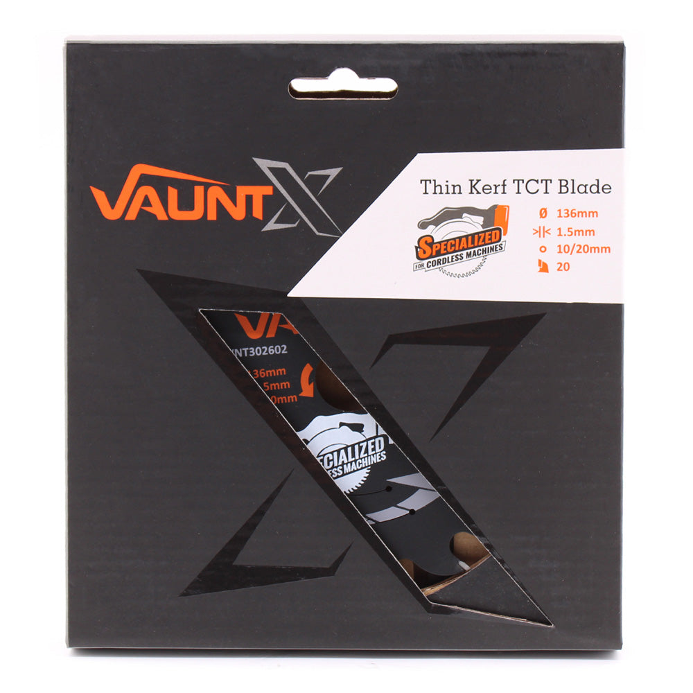 Vaunt X 136mm x 20mm 20T TCT Circular Thin Kerf Saw Blade with 10mm Reduction Ring