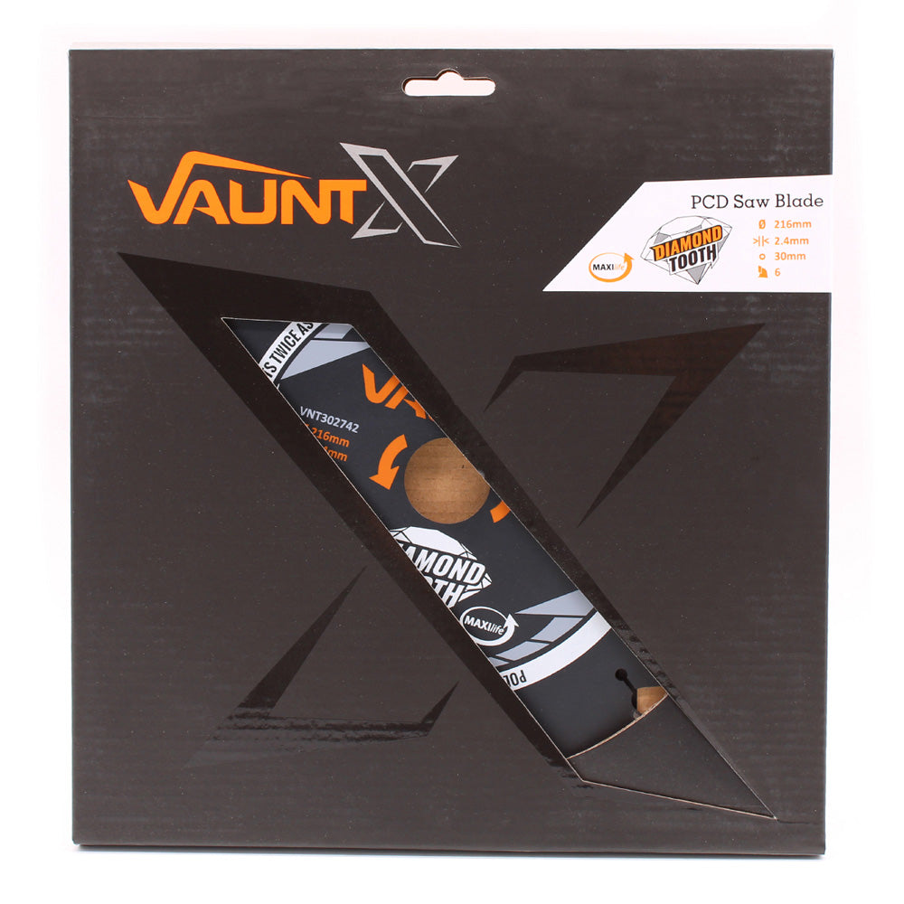 Vaunt X 216mm x 30mm 6 Diamond Teeth PCD Circular Saw Blade