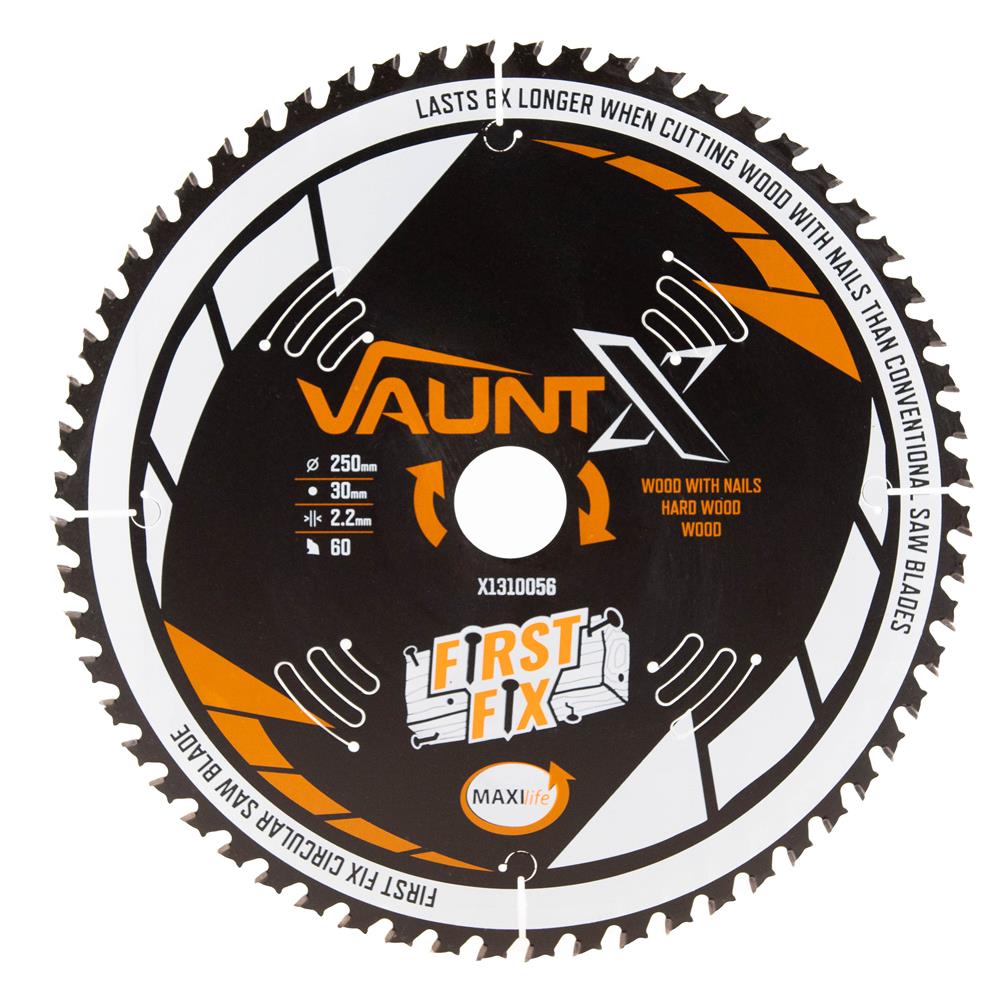 Vaunt X 250mm x 30mm 60T First Fix Circular Saw Blade