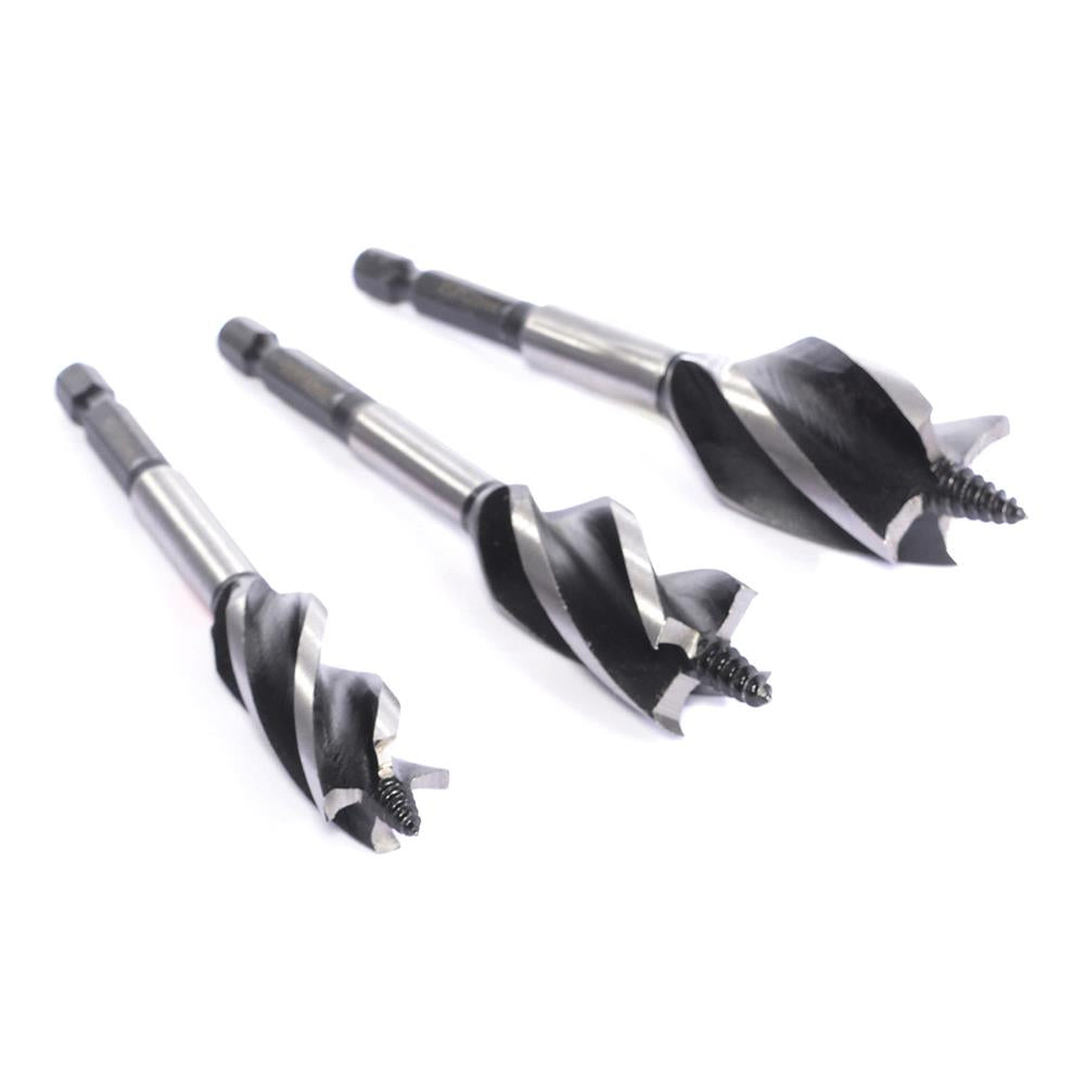 Vaunt X 3 Piece 120mm 4 Flute Auger Drill Stubby Bit Set