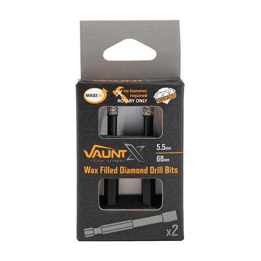 Vaunt X Wax Filled Diamond Tile Drill Bit 5.5mm 68mm - Pack of 2