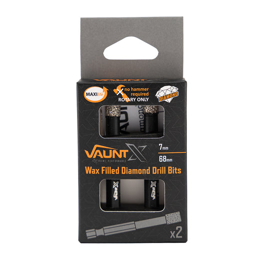 Vaunt X Wax Filled Diamond Tile Drill Bit 7mm 68mm - Pack of 2