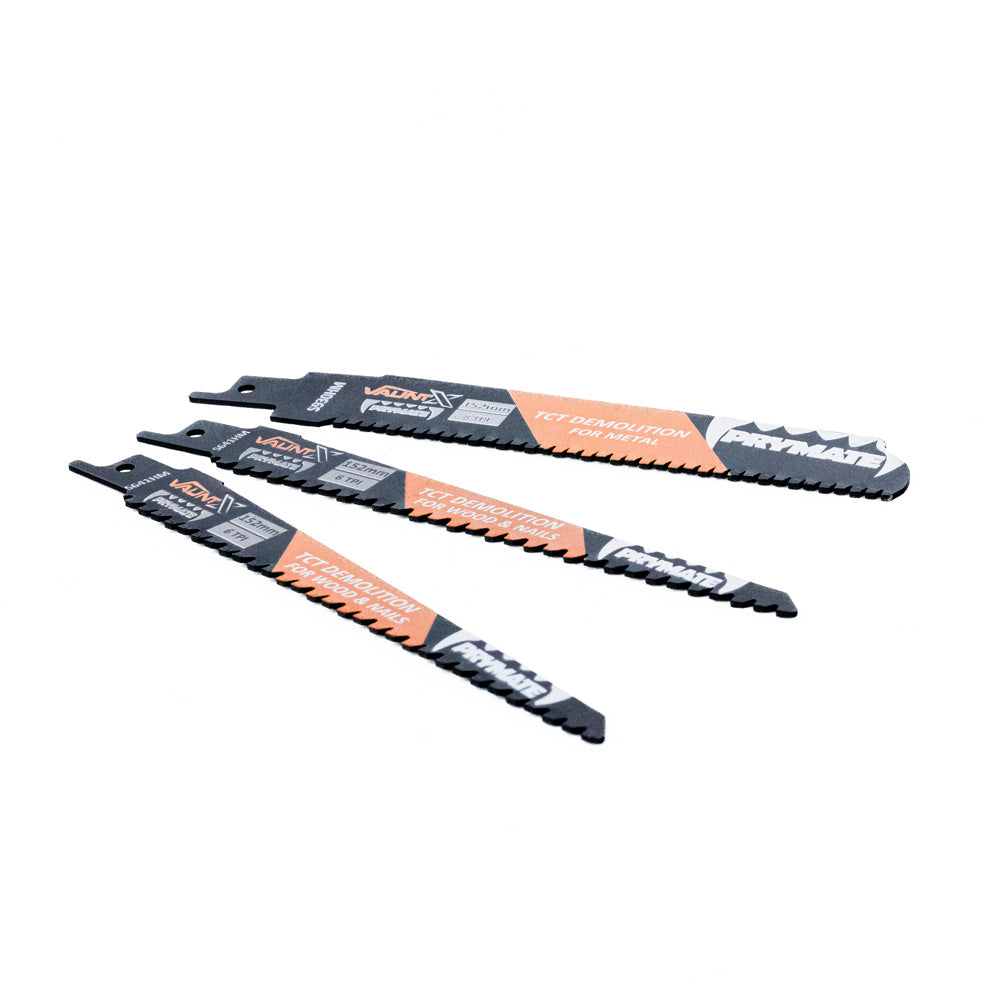 Vaunt X 3 Piece Heavy Duty Demolition Mixed Use Reciprocating Saw Blades Set
