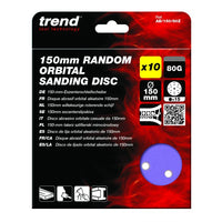 Trend 150mm 80G Random Orbital Sanding Disc (10 Pack)