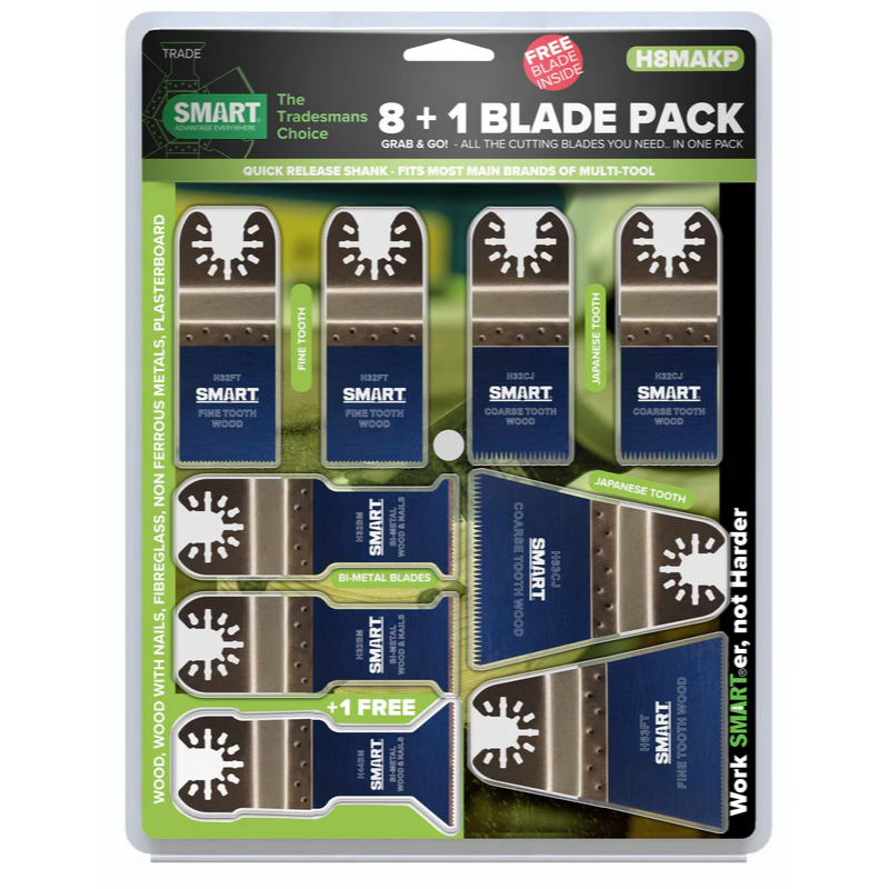 Smart 8+1 Piece Multi Tool Wood Blade Set