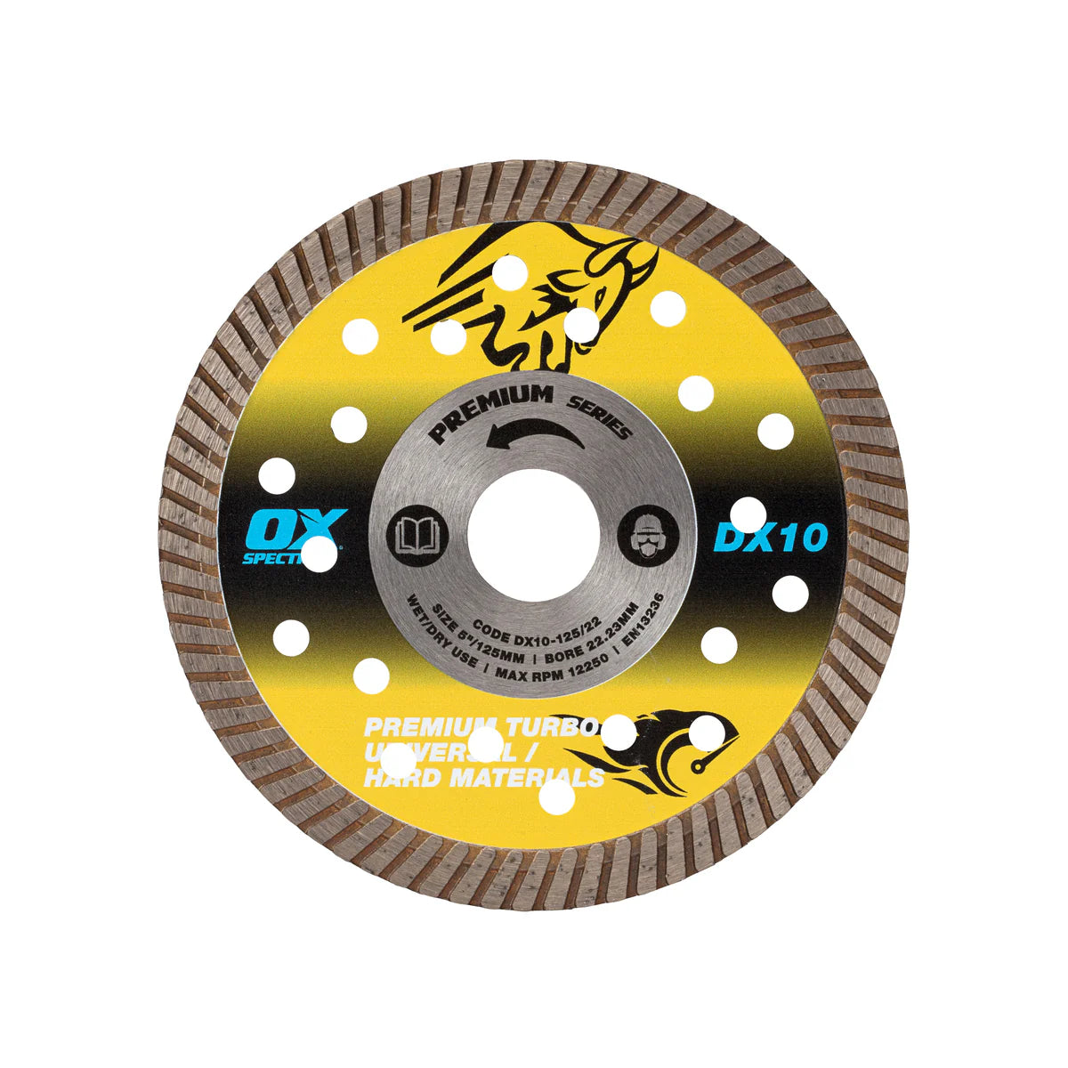 OX Spectrum Plus DX10 Diamond Blade Universal/Hard 125 x 22.23mm