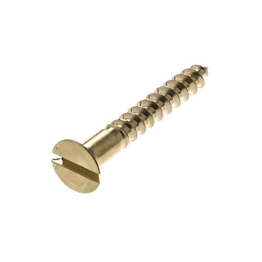 Forgefix Wood Screw Slotted Countersunk Brass 1 1/2"x10 Forgepack of 8