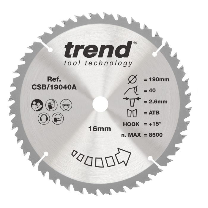 Trend Craft Circular Saw Blade 190 x 40T x 30mm CSB/19040