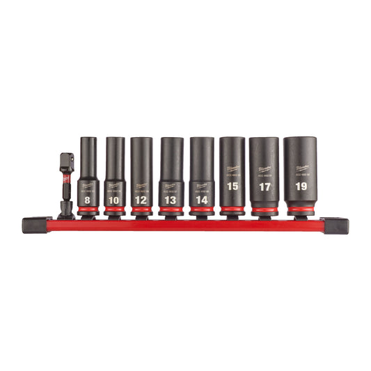 Milwaukee 9 Piece 3/8" SHOCKWAVE™ IMPACT DUTY Deep Impact Sockets